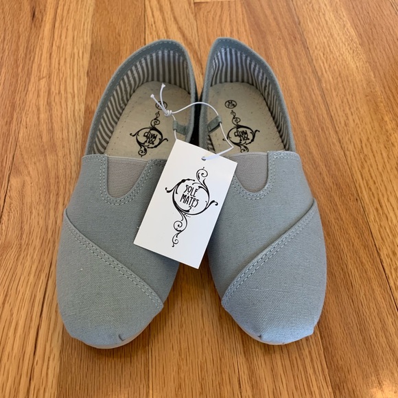 NEW! Gray Canvas Slip-Ons - Picture 1 of 2